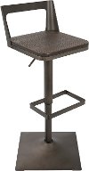 BS-SAMR-AN-ESP Industrial Antique Metal and Brown Adjustable Stool - Samurai