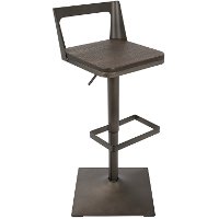 BS-SAMR-AN-ESP Industrial Antique Metal and Brown Adjustable Stool - Samurai