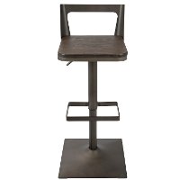 BS-SAMR-AN-ESP Industrial Antique Metal and Brown Adjustable Stool - Samurai-2