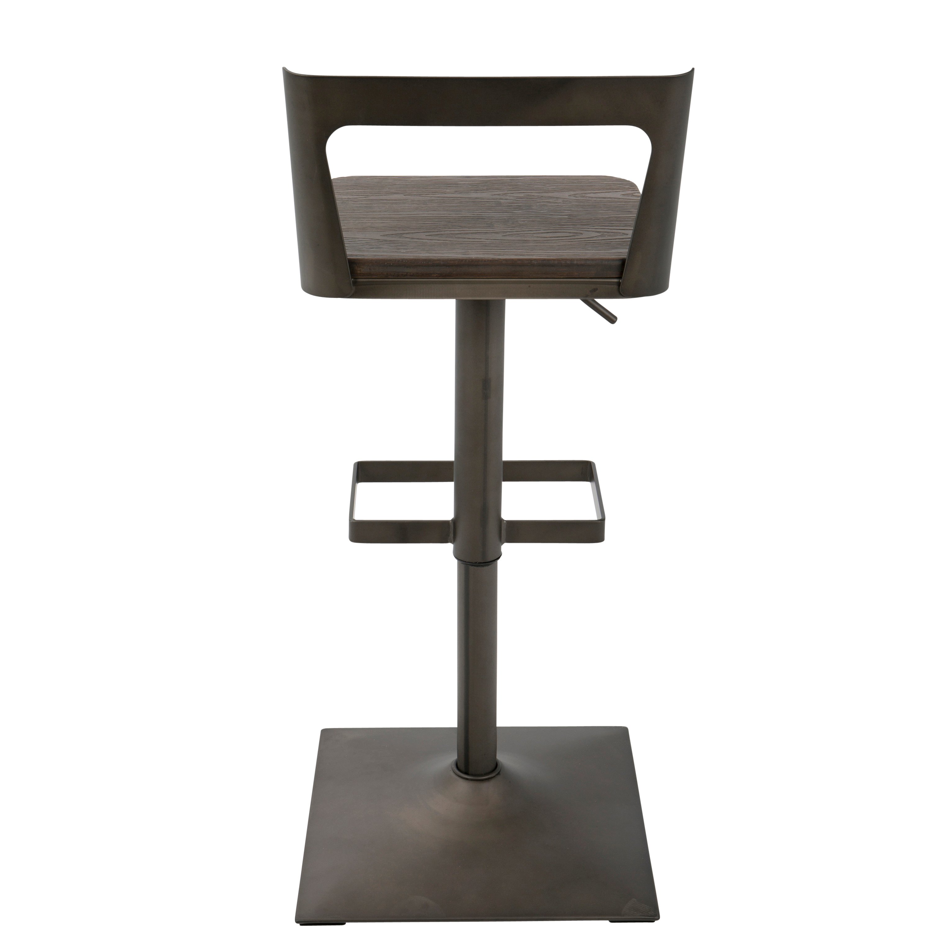 BS-SAMR-AN-ESP Industrial Antique Metal and Brown Adjustable Stool - Samurai-4