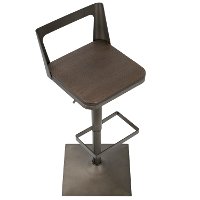 BS-SAMR-AN-ESP Industrial Antique Metal and Brown Adjustable Stool - Samurai-7