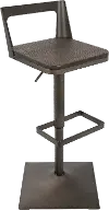 BS-SAMR AN+ESP Samurai Antique Metal and Brown Adjustable Bar Stool