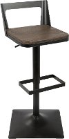 BS-SAMR-BK-ESP Industrial Black Metal and Brown Adjustable Stool - Samurai