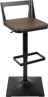 BS-SAMR-BK-ESP Industrial Black Metal and Brown Adjustable Stool - Samurai