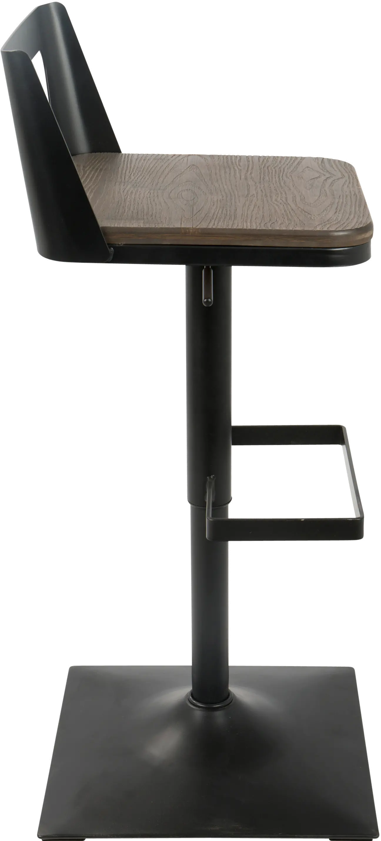 BS-SAMR-BK-ESP Industrial Black Metal and Brown Adjustable Stool - Samurai-2