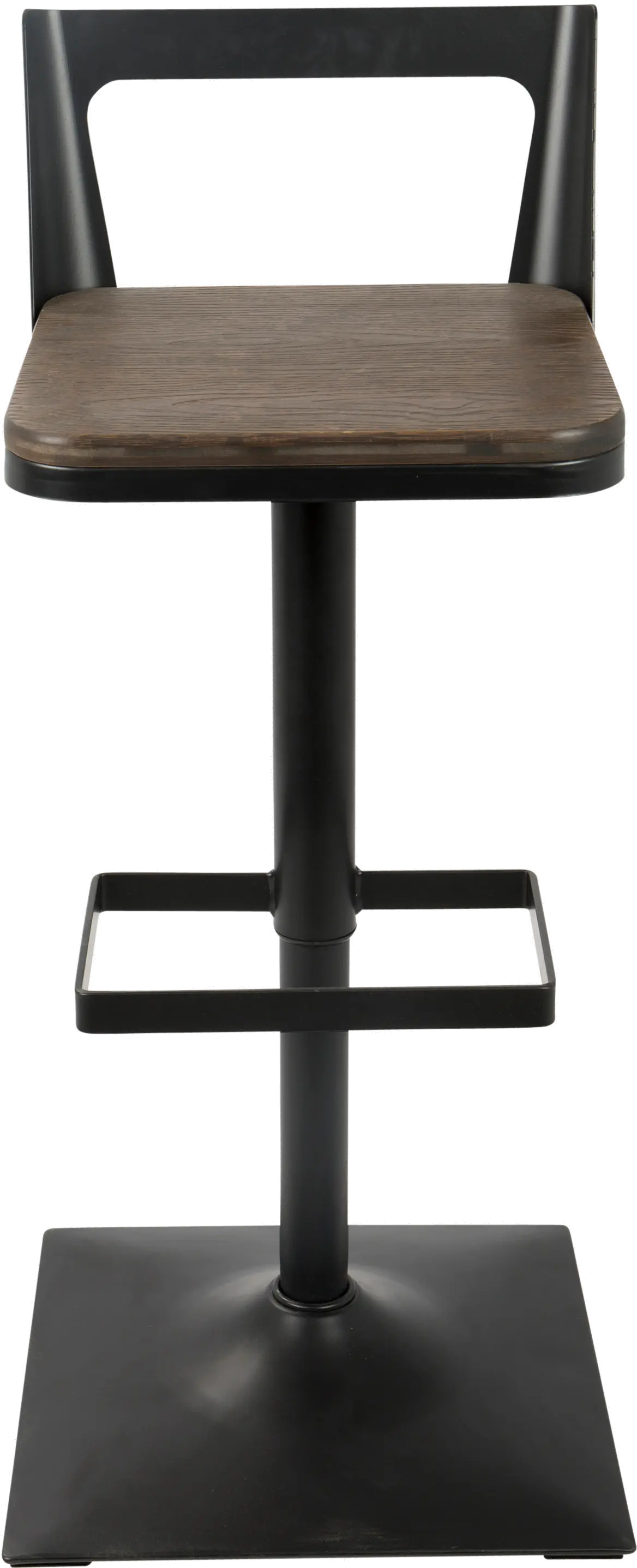 BS-SAMR-BK-ESP Industrial Black Metal and Brown Adjustable Stool - Samurai-4