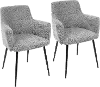 CH-ANDRW-BK-GY2 Andrew Gray & Black Upholstered Dining Room Chair, Set of 2