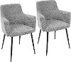 CH-ANDRW-BK-GY2 Contemporary Gray and Black Upholstered Dining Room Chair (Set of 2) - Andrew