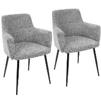 CH-ANDRW-BK-GY2 Contemporary Gray and Black Upholstered Dining Room Chair (Set of 2) - Andrew-1