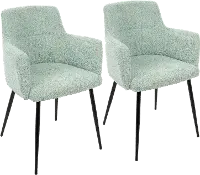CH-ANDRW-BKLGN2 Andrew Contemporary Green and Black Dining Room Chair, Set of 2