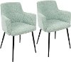 CH-ANDRW-BKLGN2 Contemporary Green and Black Upholstered Dining Room Chair (Set of 2) - Andrew