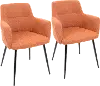 CH-ANDRW BK+O2 Andrew Orange & Black Dining Room Chair, Set of 2