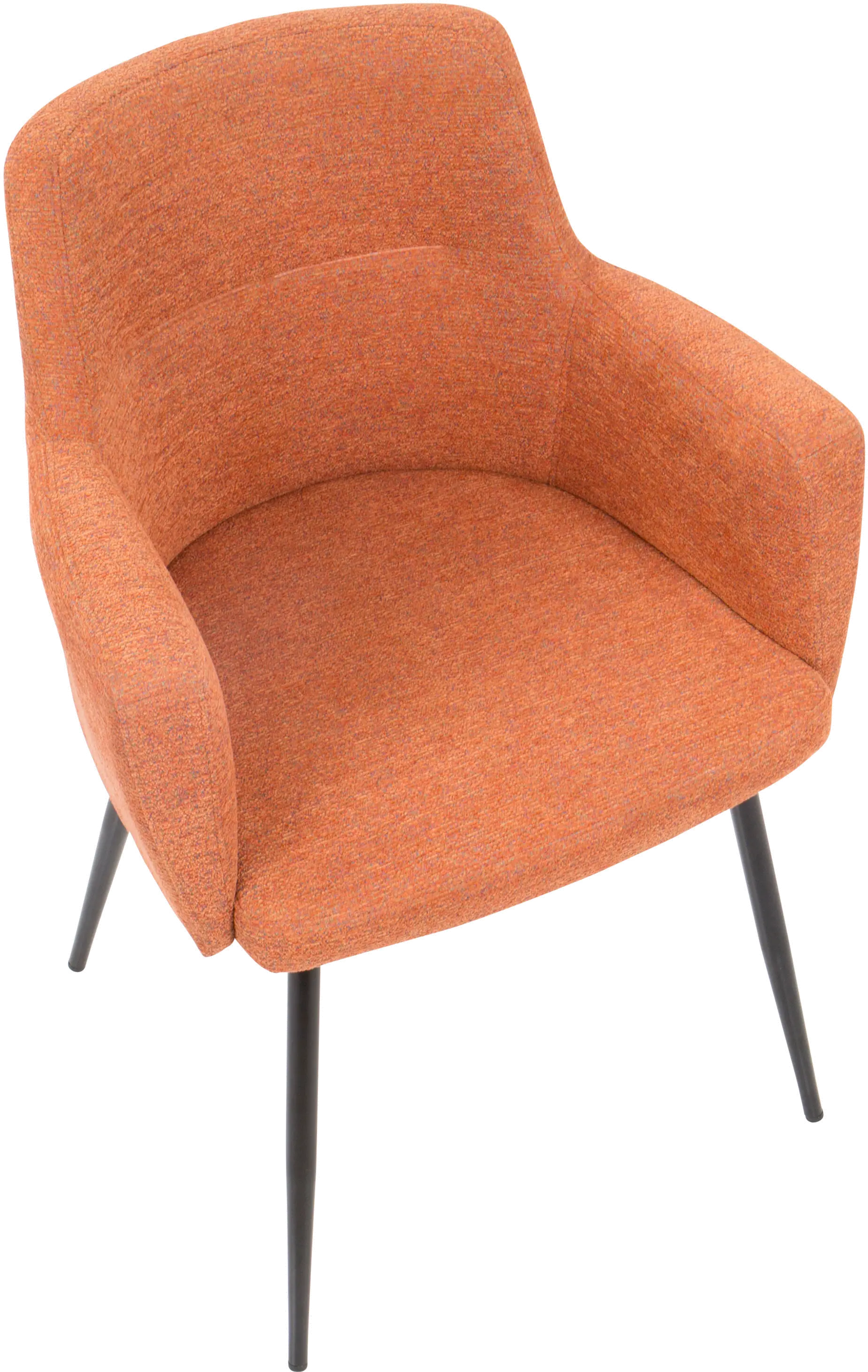 CH-ANDRW-BK-O2 Andrew Orange & Black Dining Room Chair, Set of 2-2