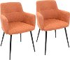 CH-ANDRW-BK-O2 Contemporary Orange and Black Upholstered Dining Room Chair (Set of 2) - Andrew