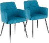 CH-ANDRW-BK-TL2 Contemporary Teal and Black Upholstered Dining Room Chair (Set of 2) - Andrew