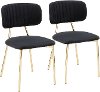 CH-BOUTON-AUVBK2 Contemporary Black and Gold Dining Room Chair (Set of 2) - Bouton