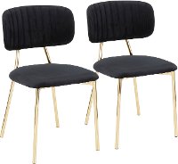 CH-BOUTON-AUVBK2 Contemporary Black and Gold Dining Room Chair (Set of 2) - Bouton