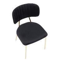 CH-BOUTON-AUVBK2 Contemporary Black and Gold Dining Room Chair (Set of 2) - Bouton-2