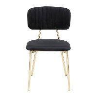 CH-BOUTON-AUVBK2 Contemporary Black and Gold Dining Room Chair (Set of 2) - Bouton-4