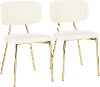 CH-BOUTON-AUVCR2 Contemporary Cream and Gold Dining Room Chair (Set of 2) - Bouton