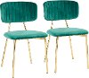 CH-BOUTON-AUVGN2 Contemporary Green and Gold Dining Room Chair (Set of 2) - Bouton