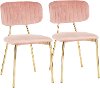 CH-BOUTON-AUVPK2 Contemporary Pink and Gold Dining Room Chair (Set of 2) - Bouton