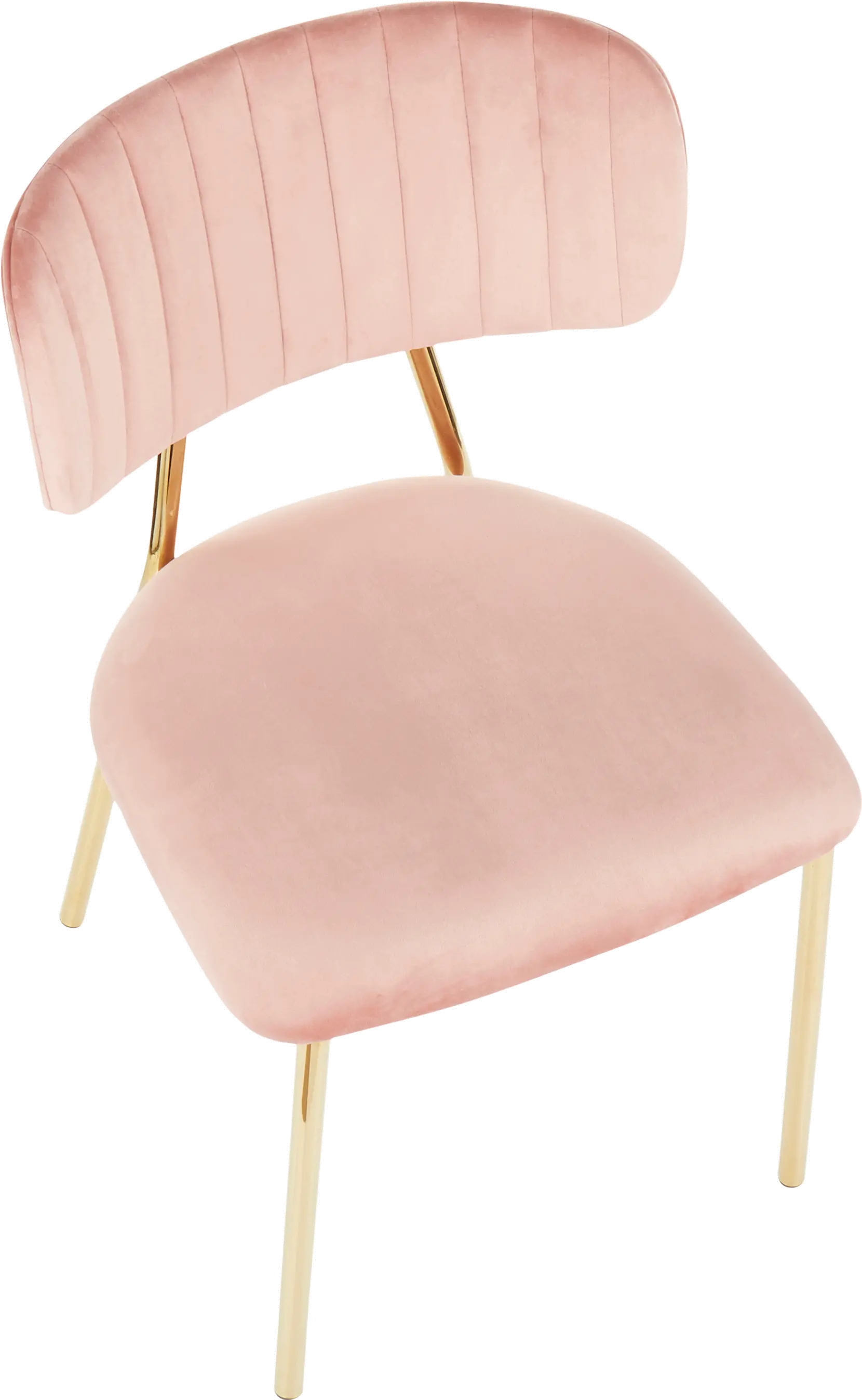 CH-BOUTON-AUVPK2 Contemporary Pink and Gold Dining Room Chair (Set of 2) - Bouton-2