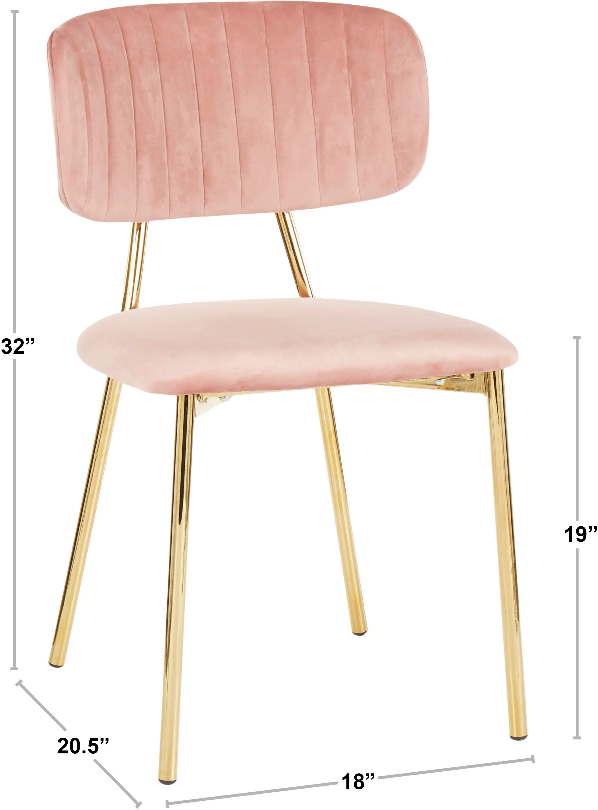 CH-BOUTON-AUVPK2 Contemporary Pink and Gold Dining Room Chair (Set of 2) - Bouton-7
