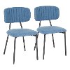 CH-BOUTON-BKBU2 Contemporary Blue and Black Dining Room Chair (Set of 2) - Bouton