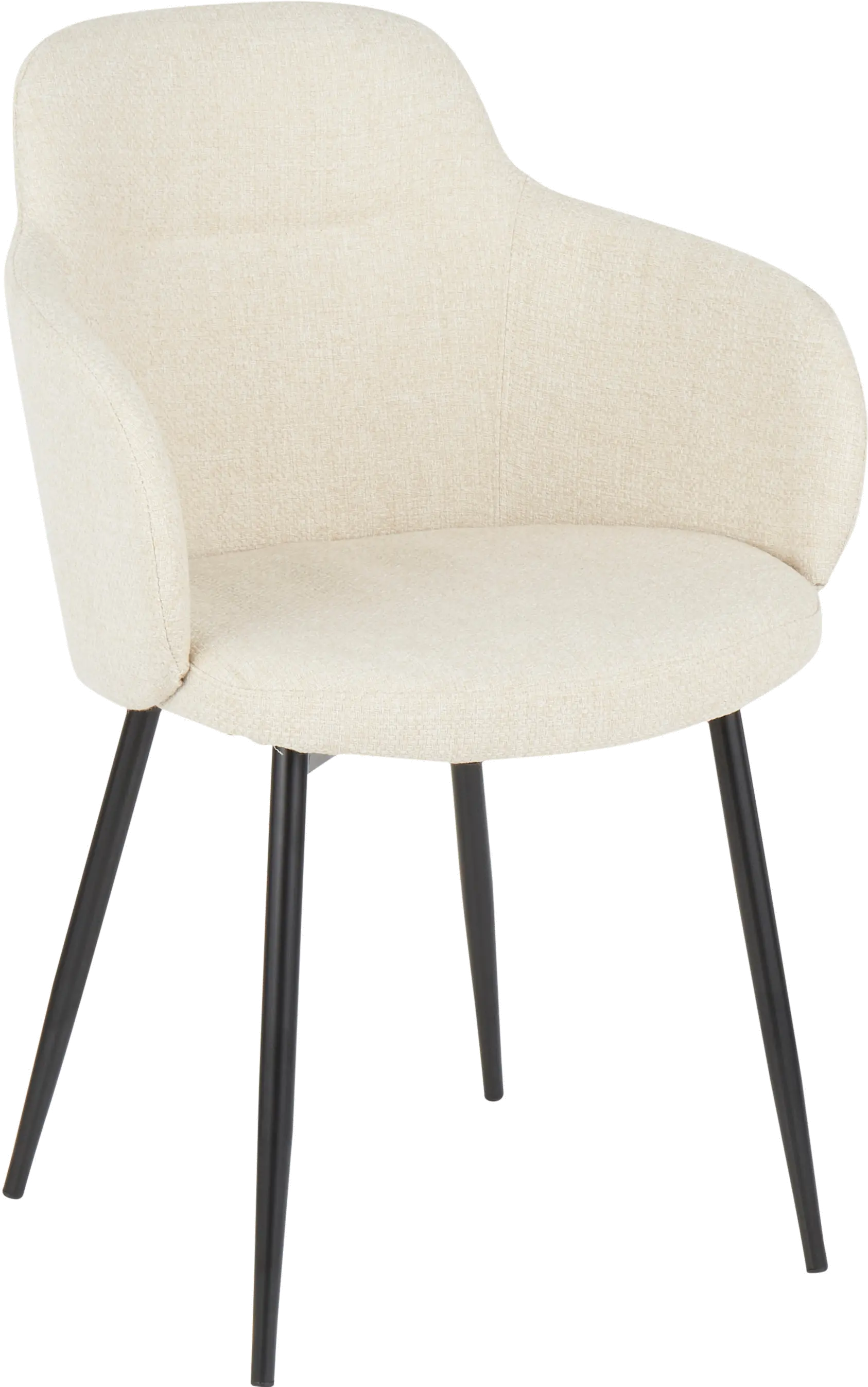 CH-BOYNE-BKCR Contemporary Cream and Black Upholstered Dining Room Chair - Boyne-1