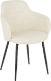 CH-BOYNE-BKCR Contemporary Cream and Black Upholstered Dining Room Chair - Boyne