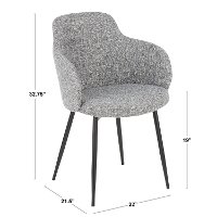 CH-BOYNE-BKDGY Contemporary Gray and Black Upholstered Dining Room Chair - Boyne-7