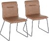 CH-CASPER-BKE2 Industrial Espresso Brown Faux Leather Dining Room Chair (Set of 2) - Casper