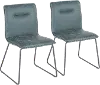CH-CASPER BKGN2 Casper Green Faux Leather Dining Room Chair (Set of 2)