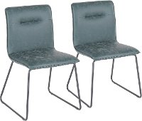 CH-CASPER-BKGN2 Industrial Green Faux Leather Dining Room Chair (Set of 2) - Casper