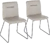 CH-CASPER BKGY2 Casper Gray Faux Leather Dining Room Chair (Set of 2)