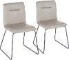 CH-CASPER-BKGY2 Industrial Gray Faux Leather Dining Room Chair (Set of 2) - Casper