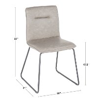 CH-CASPER-BKGY2 Industrial Gray Faux Leather Dining Room Chair (Set of 2) - Casper-6