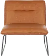 CHR-CASPER BKCAM Casper Industrial Camel Faux Leather Accent Chair