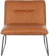 CHR-CASPER-BKCAM Industrial Camel Faux Leather Accent Chair - Casper