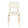 CH-CHLOE-AUSCR2 Contemporary Cream and Gold Dining Room Chair (Set of 2) - Chloe