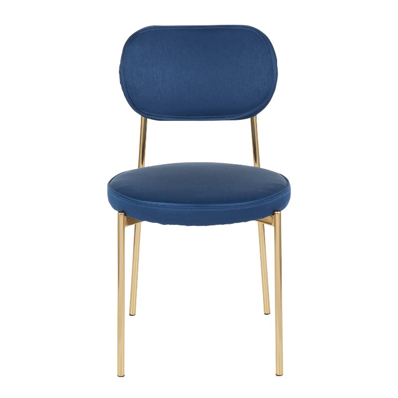 Contemporary Navy Blue And Gold Dining Room Chair Set Of 2 Chloe Rc Willey Furniture Store
