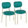 CH-CHLOE-AUSGN2 Contemporary Green and Gold Dining Room Chair (Set of 2) - Chloe