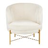 CHR-CHLOE-AUVCR Contemporary Cream Velvet and Gold Accent Chair - Chloe