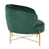 CHR-CHLOE-AUVGN Contemporary Emerald Green Velvet and Gold Accent Chair - Chloe