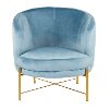CHR-CHLOE-AUVLBU Contemporary Powder Blue Velvet and Gold Accent Chair - Chloe