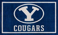 2 x 3 X-Small BYU Blue and White Area Rug - Luxury Sports