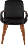 CH-COSMO-WL-BK Cosmo Black Faux Leather Dining Arm Chair