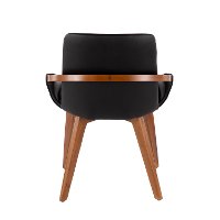 CH-COSMO-WL-BK Mid Century Black Faux Leather Dining Arm Chair - Cosmo-2