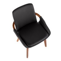 CH-COSMO-WL-BK Mid Century Black Faux Leather Dining Arm Chair - Cosmo-3